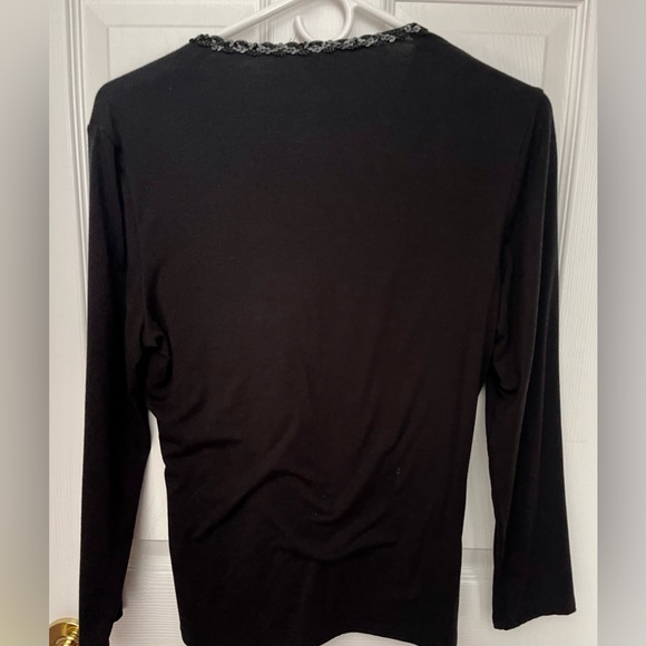 Black Top with Faux Wrap - Picture 3 of 3